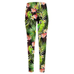 Tropical Hawaiian Parrot Pattern Print High-Waisted Pocket Leggings