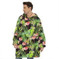 Tropical Hawaiian Parrot Pattern Print Hoodie Blanket