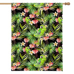 Tropical Hawaiian Parrot Pattern Print House Flag