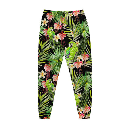 Tropical Hawaiian Parrot Pattern Print Jogger Pants