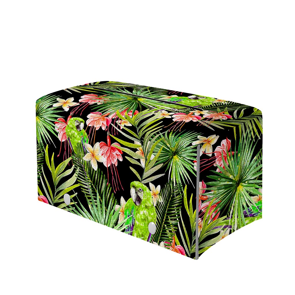 Tropical Hawaiian Parrot Pattern Print Leather Tissue Box Cover