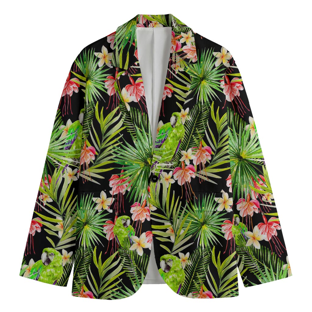 Tropical Hawaiian Parrot Pattern Print Men's Blazer