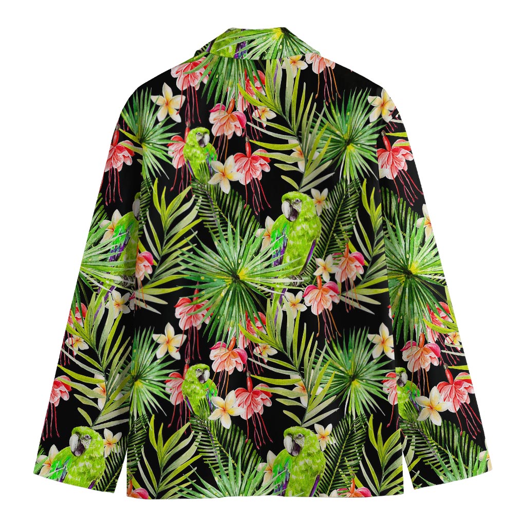 Tropical Hawaiian Parrot Pattern Print Men's Blazer