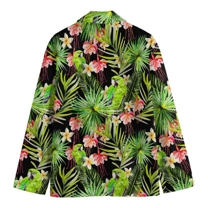 Tropical Hawaiian Parrot Pattern Print Men's Blazer