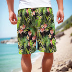 Tropical Hawaiian Parrot Pattern Print Men's Cargo Shorts