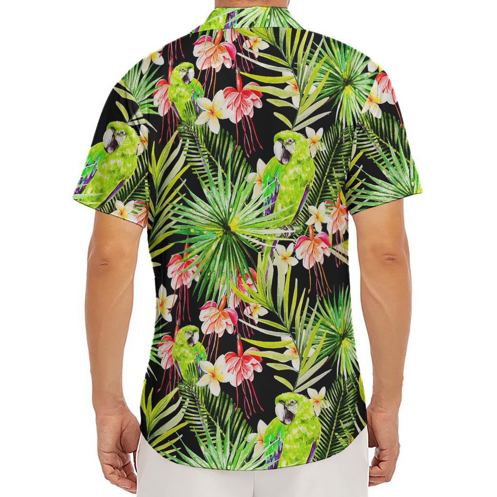 Tropical Hawaiian Parrot Pattern Print Men's Deep V-Neck Shirt