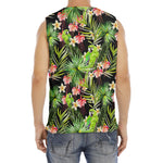 Tropical Hawaiian Parrot Pattern Print Men's Fitness Tank Top