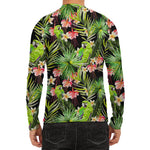 Tropical Hawaiian Parrot Pattern Print Men's Long Sleeve Rash Guard
