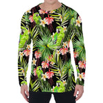 Tropical Hawaiian Parrot Pattern Print Men's Long Sleeve T-Shirt