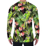 Tropical Hawaiian Parrot Pattern Print Men's Long Sleeve T-Shirt