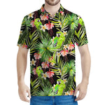 Tropical Hawaiian Parrot Pattern Print Men's Polo Shirt