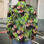 Tropical Hawaiian Parrot Pattern Print Men's Shirt Jacket