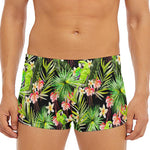 Tropical Hawaiian Parrot Pattern Print Men's Short Boxer Briefs