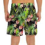 Tropical Hawaiian Parrot Pattern Print Men's Split Running Shorts