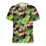 Tropical Hawaiian Parrot Pattern Print Men's Sports T-Shirt