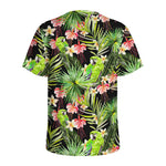 Tropical Hawaiian Parrot Pattern Print Men's Sports T-Shirt