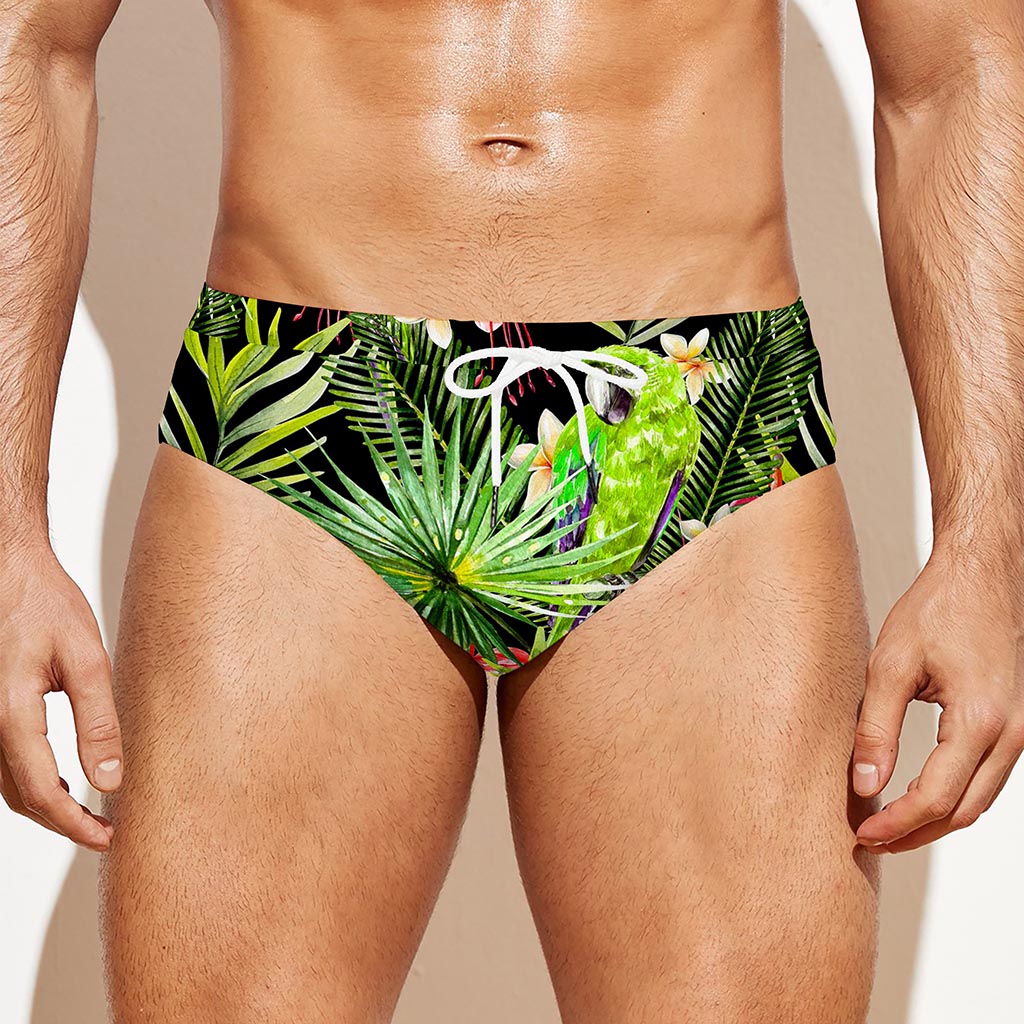 Tropical Hawaiian Parrot Pattern Print Men's Swim Briefs