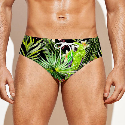 Tropical Hawaiian Parrot Pattern Print Men's Swim Briefs