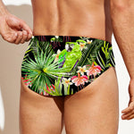 Tropical Hawaiian Parrot Pattern Print Men's Swim Briefs