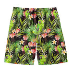 Tropical Hawaiian Parrot Pattern Print Men's Swim Trunks