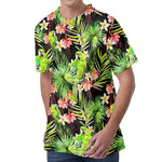 Tropical Hawaiian Parrot Pattern Print Men's Velvet T-Shirt