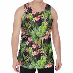 Tropical Hawaiian Parrot Pattern Print Men's Velvet Tank Top