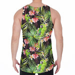 Tropical Hawaiian Parrot Pattern Print Men's Velvet Tank Top