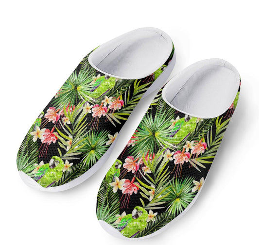 Tropical Hawaiian Parrot Pattern Print Mesh Casual Shoes