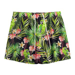 Tropical Hawaiian Parrot Pattern Print Mesh Shorts