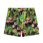 Tropical Hawaiian Parrot Pattern Print Mesh Shorts