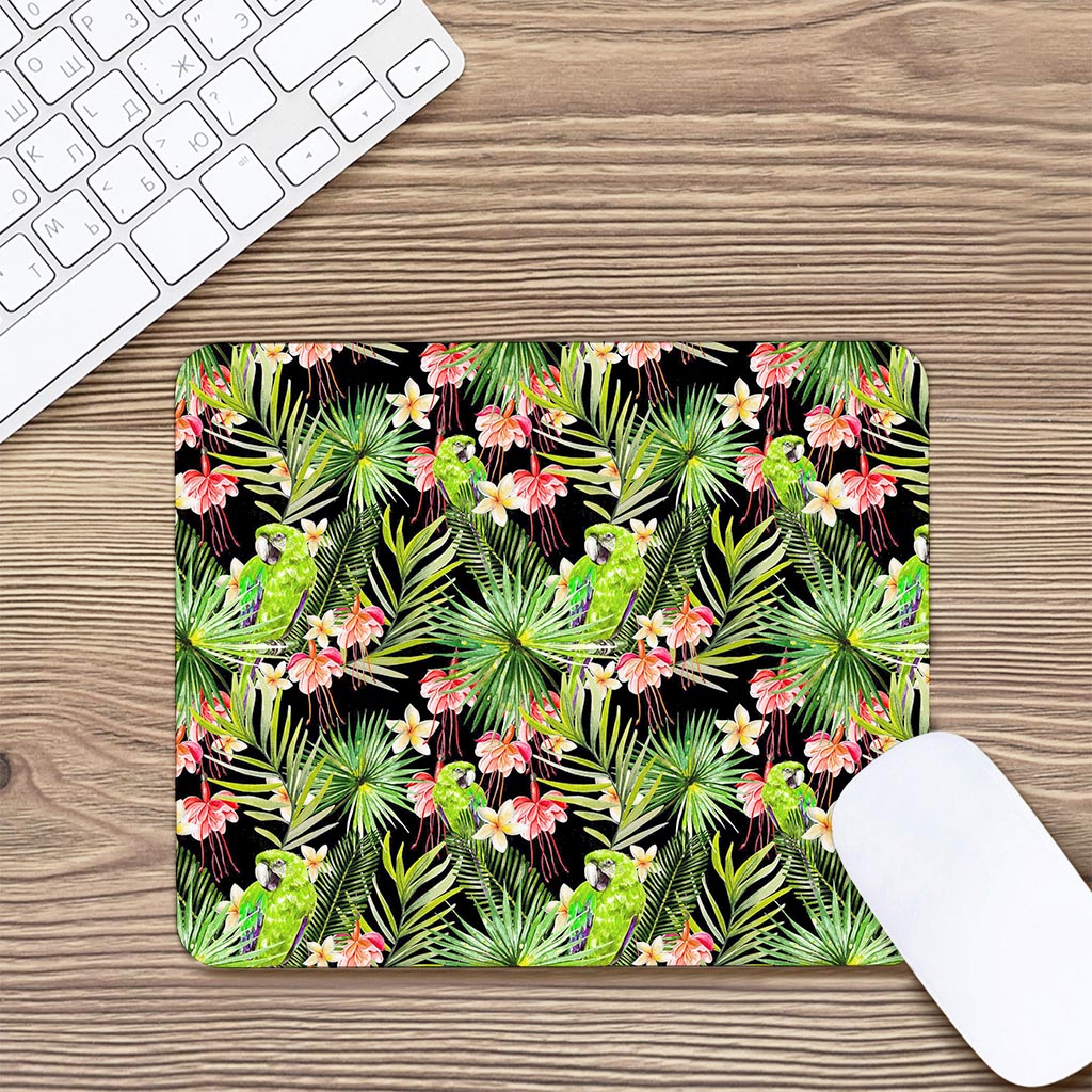 Tropical Hawaiian Parrot Pattern Print Mouse Pad