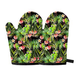 Tropical Hawaiian Parrot Pattern Print Oven Mitts