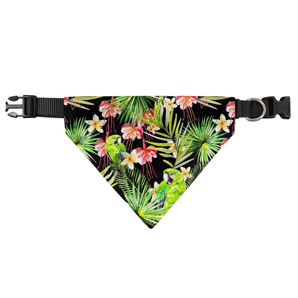 Tropical Hawaiian Parrot Pattern Print Over The Collar Dog Bandana