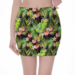 Tropical Hawaiian Parrot Pattern Print Pencil Mini Skirt