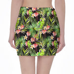 Tropical Hawaiian Parrot Pattern Print Pencil Mini Skirt