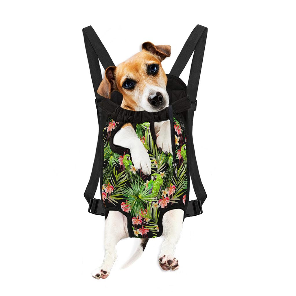 Tropical Hawaiian Parrot Pattern Print Pet Carrier Backpack