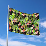 Tropical Hawaiian Parrot Pattern Print Polyester Flag