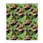 Tropical Hawaiian Parrot Pattern Print Polyester Shower Curtain