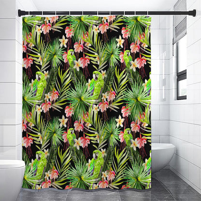 Tropical Hawaiian Parrot Pattern Print Premium Shower Curtain