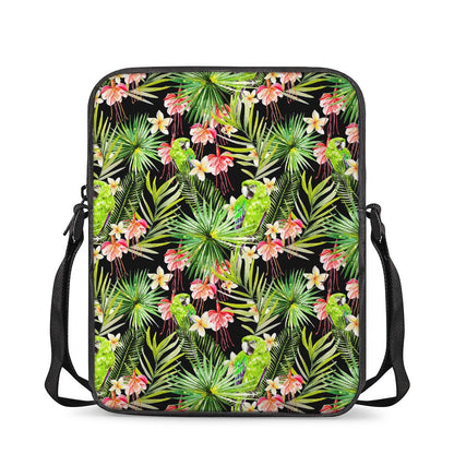 Tropical Hawaiian Parrot Pattern Print Rectangular Crossbody Bag