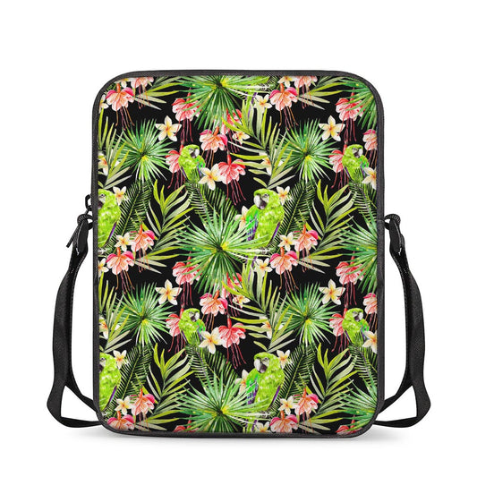 Tropical Hawaiian Parrot Pattern Print Rectangular Crossbody Bag