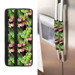 Tropical Hawaiian Parrot Pattern Print Refrigerator Handle Covers