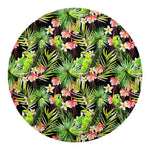 Tropical Hawaiian Parrot Pattern Print Round Blanket