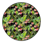 Tropical Hawaiian Parrot Pattern Print Round Floor Mat