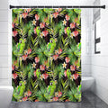 Tropical Hawaiian Parrot Pattern Print Shower Curtain