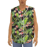 Tropical Hawaiian Parrot Pattern Print Sleeveless Baseball Jersey
