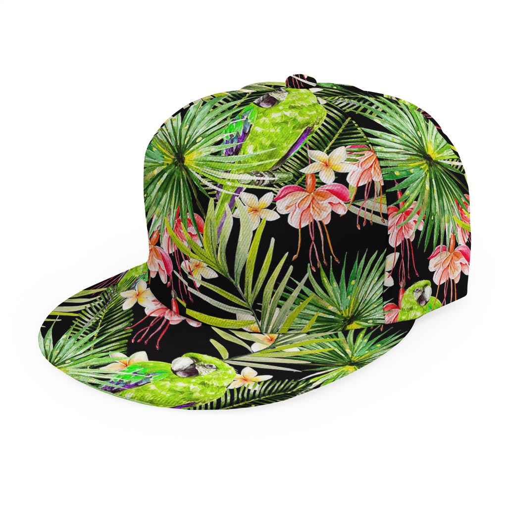 Tropical Hawaiian Parrot Pattern Print Snapback Cap