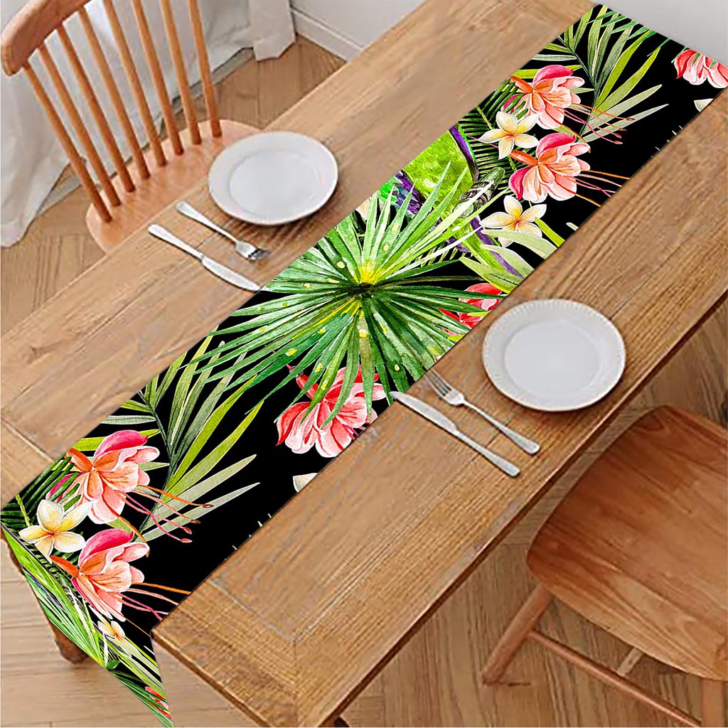 Tropical Hawaiian Parrot Pattern Print Table Runner
