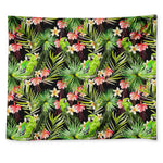 Tropical Hawaiian Parrot Pattern Print Tapestry