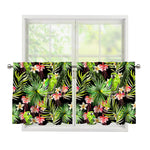 Tropical Hawaiian Parrot Pattern Print Tier Curtains